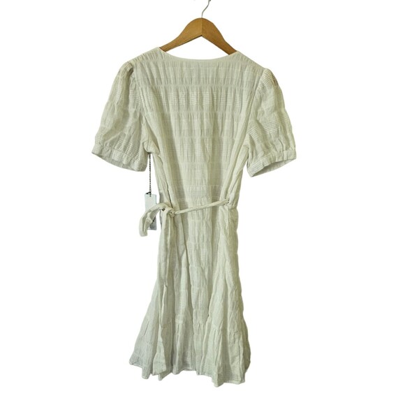 DRAPER JAMES Dress White Mini Wrap M Puff Sleeve‎ NWT - Picture 4 of 5